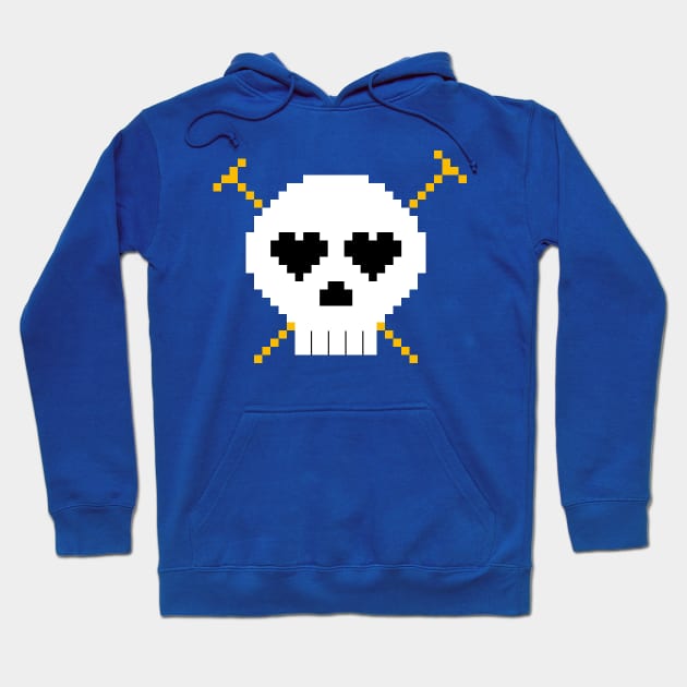 Pixel Skull and Knitting Needles Hoodie by pookiemccool